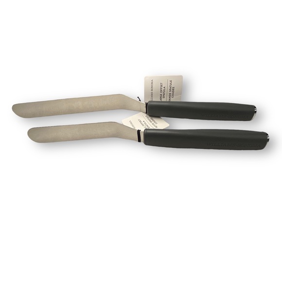 Williams Sonoma Set Of Two One Small And Large Offset Spatulas Gray Handles  - Picture 3 of 12